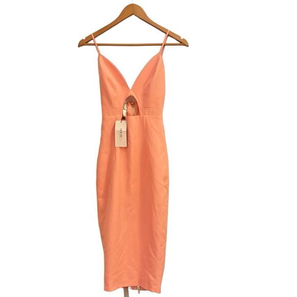 House of CB NWT Orange Cutout Midi Dress XSmall - Picture 1 of 7